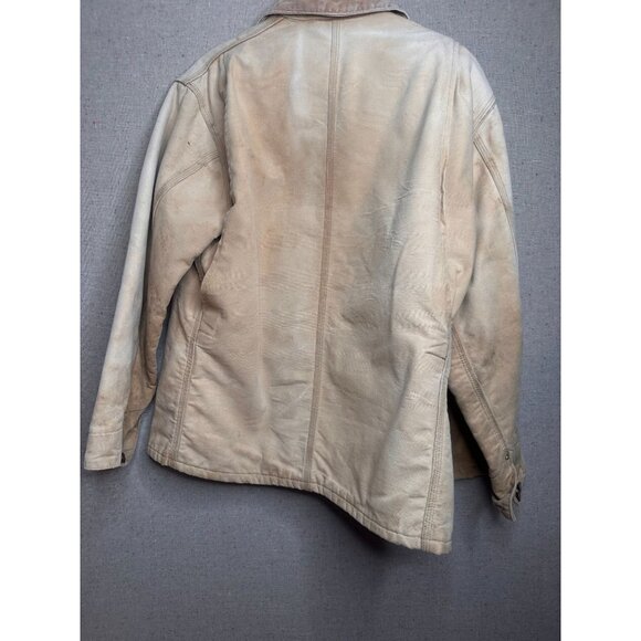 Carhartt Chore Coat Tan Mens Workwear Heavy Duty Canvas Blanket Lined Jacket - Picture 15 of 15